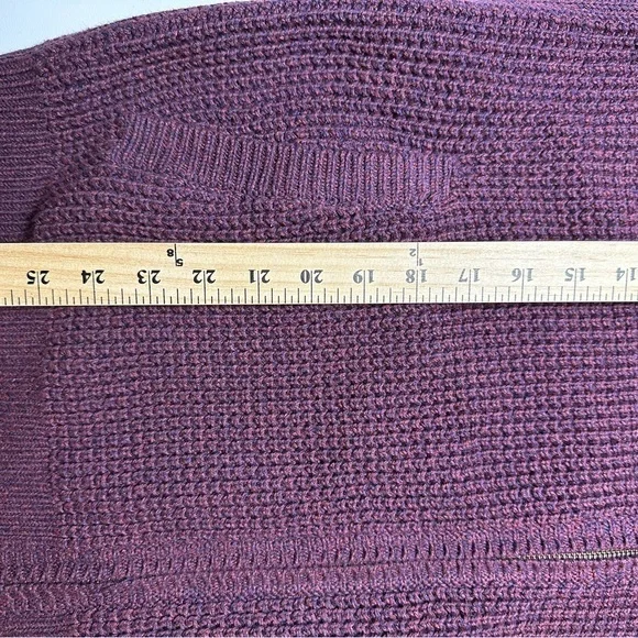 LL Bean Men's Organic Cotton Full Zip Sweater Purple Medium Regular 508221 - Picture 7 of 10